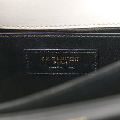 Saint Laurent Calfskin Bi-Color Medium Monogram Sunset Black Pearl White 6 of 10