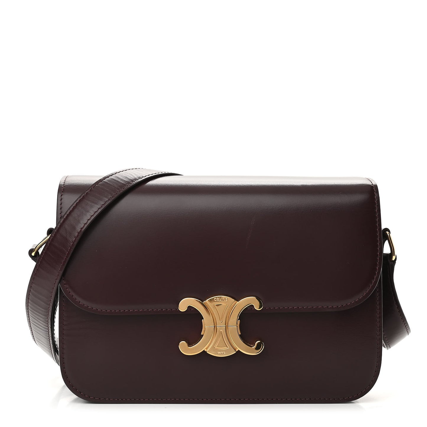 Shiny Calfskin Medium Triomphe Burgundy