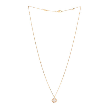 Van Cleef & Arpels 18K Yellow Gold Mother of Pearl Sweet Alhambra Pendant Necklace 3 of 6