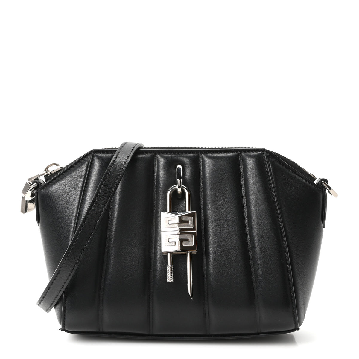 Lambskin XS Lock Antigona Shoulder Bag Black