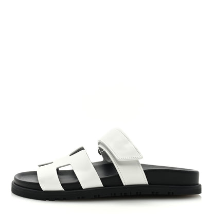 Hermes Calfskin Womens Chypre Sandals 37 White 1 of 9