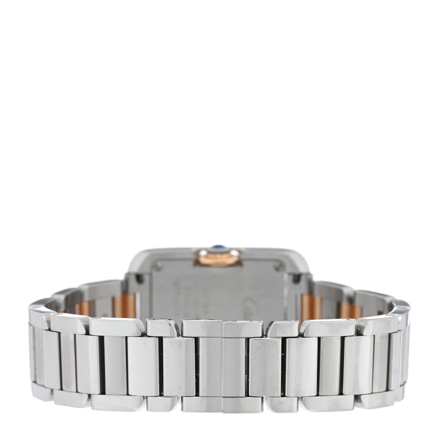 Stainless Steel 18K Pink Gold 23mm Tank Anglaise Quartz Watch