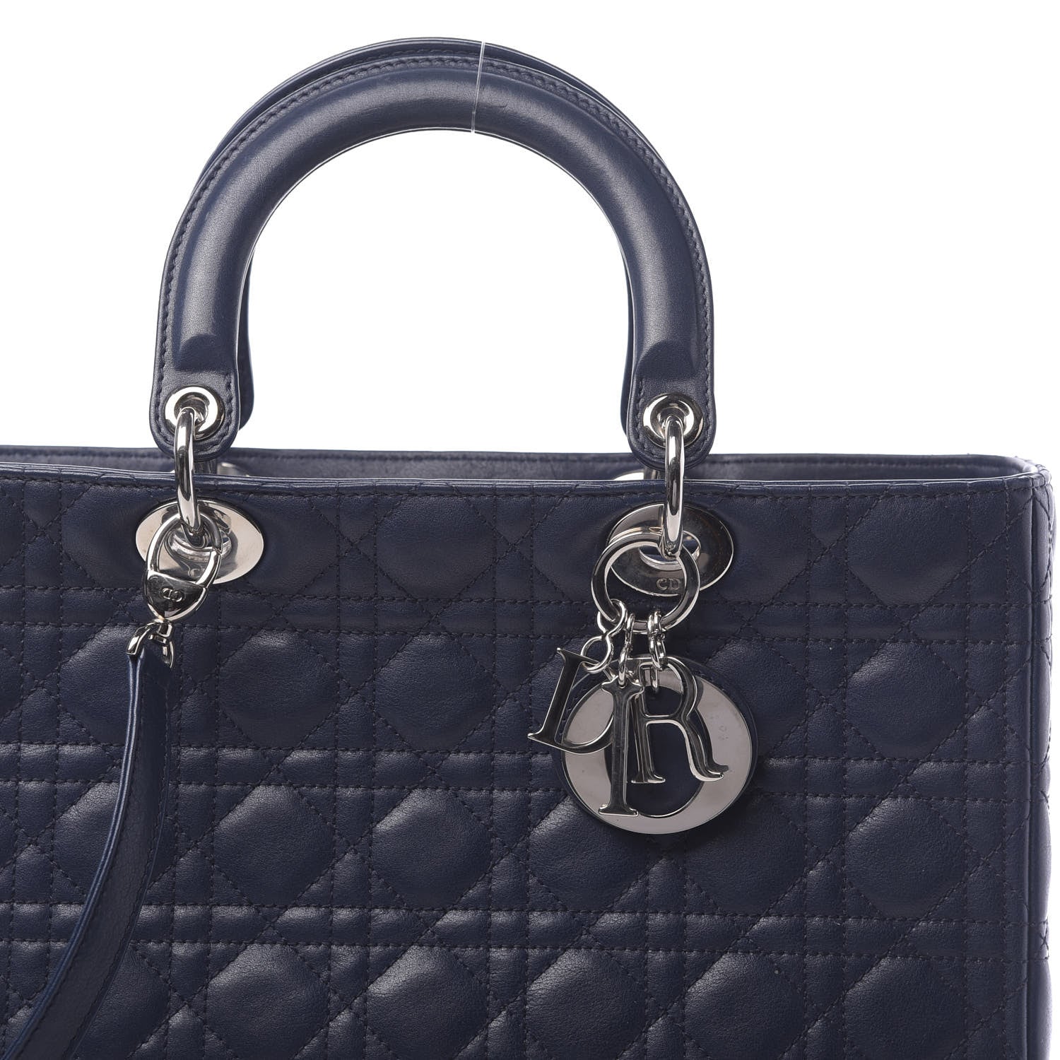 Christian Dior Lambskin Cannage Large Lady Dior Navy Blue 8 of 11