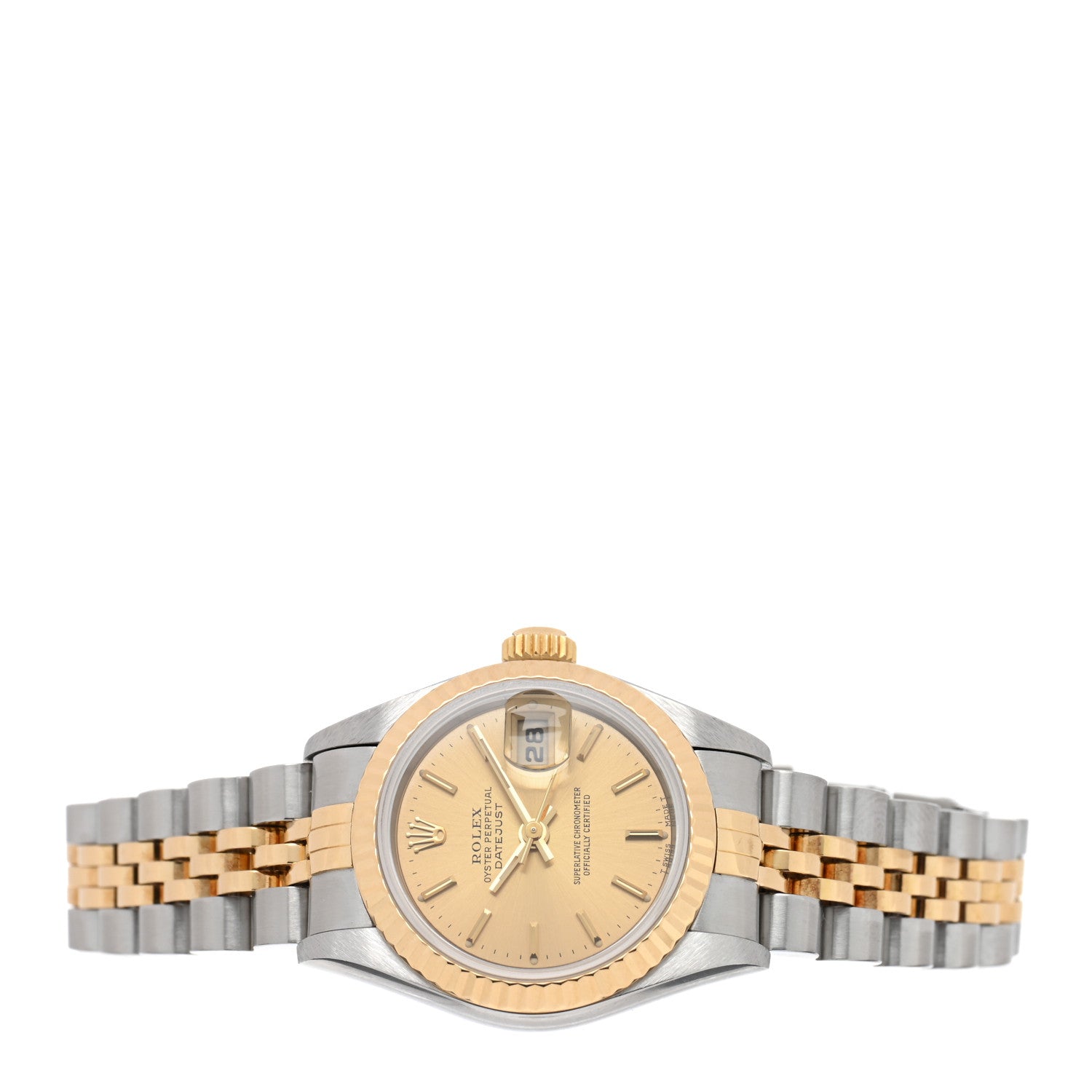 Rolex Stainless Steel 18K Yellow Gold 26mm Oyster Perpetual Datejust Watch Champagne 69173 2 of 5