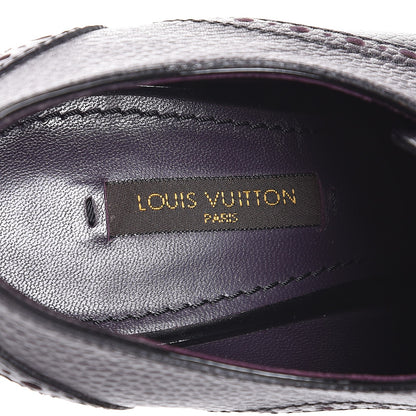 Louis Vuitton Grained Calfskin Platform Lace Up Pumps 38.5 Purple 10 of 13
