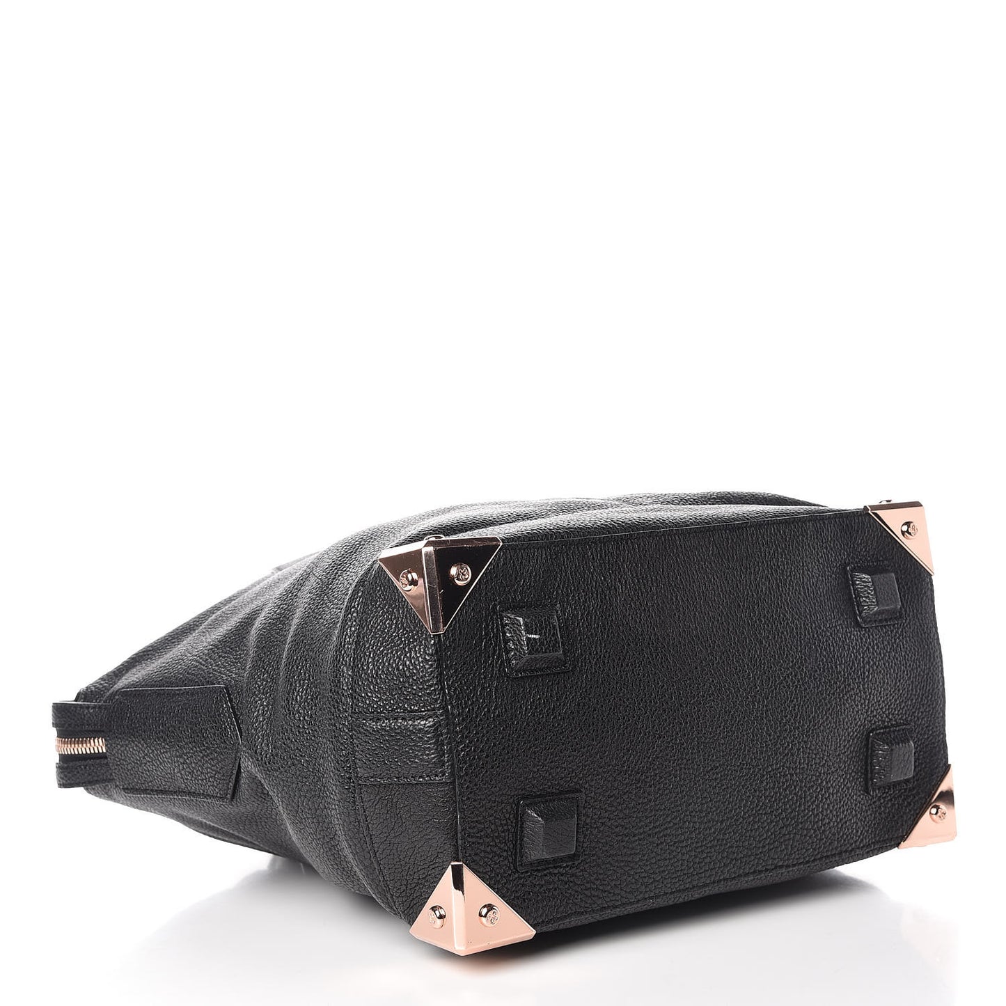 Pebbled Calfskin Large Emile Black Rose Gold Hardware