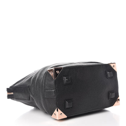 Alexander Wang Pebbled Calfskin Large Emile Black Rose Gold Hardware 4 of 15