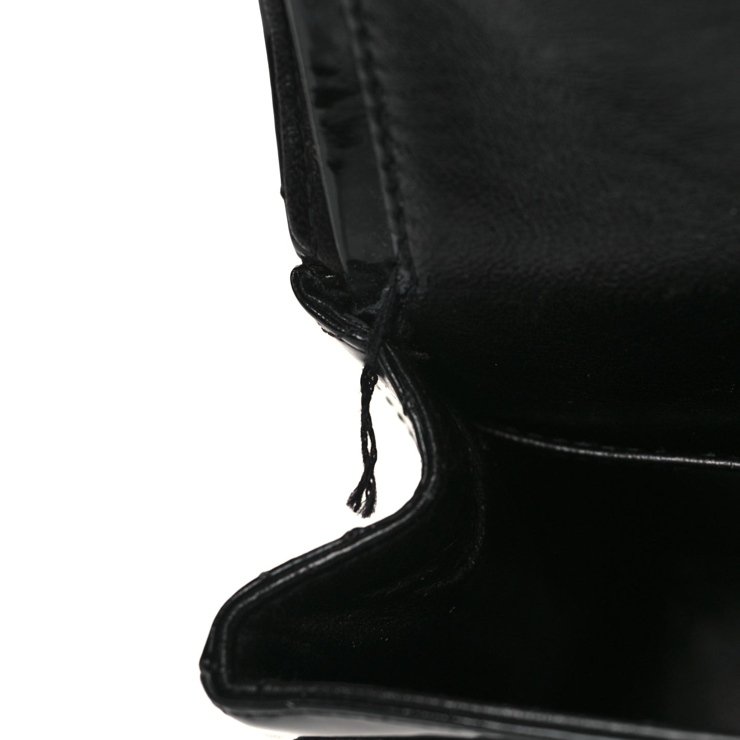 Patent Quilted Medium Double Flap Black