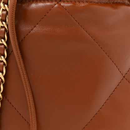 Chanel Shiny Calfskin Quilted Mini Chanel 22 Light Brown 8 of 11