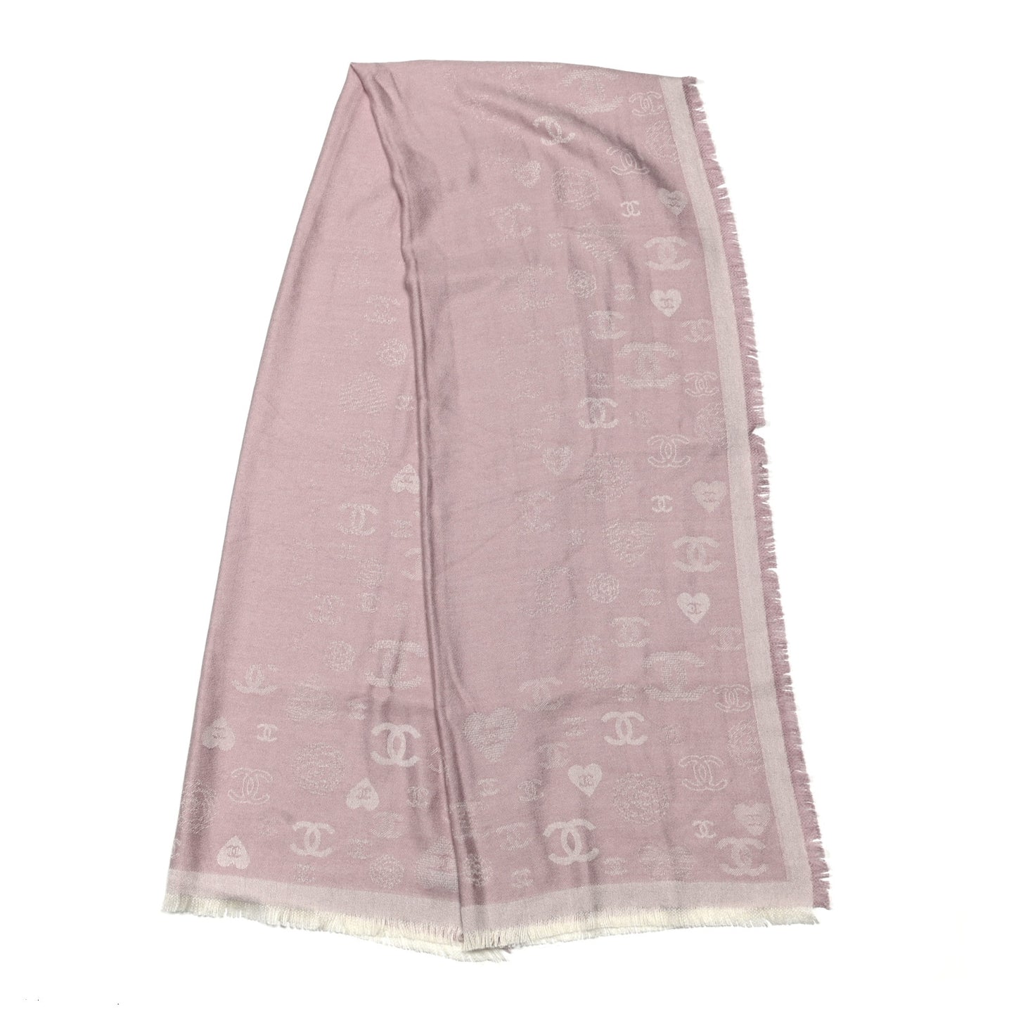 Cashmere Silk CC Heart Scarf Pink