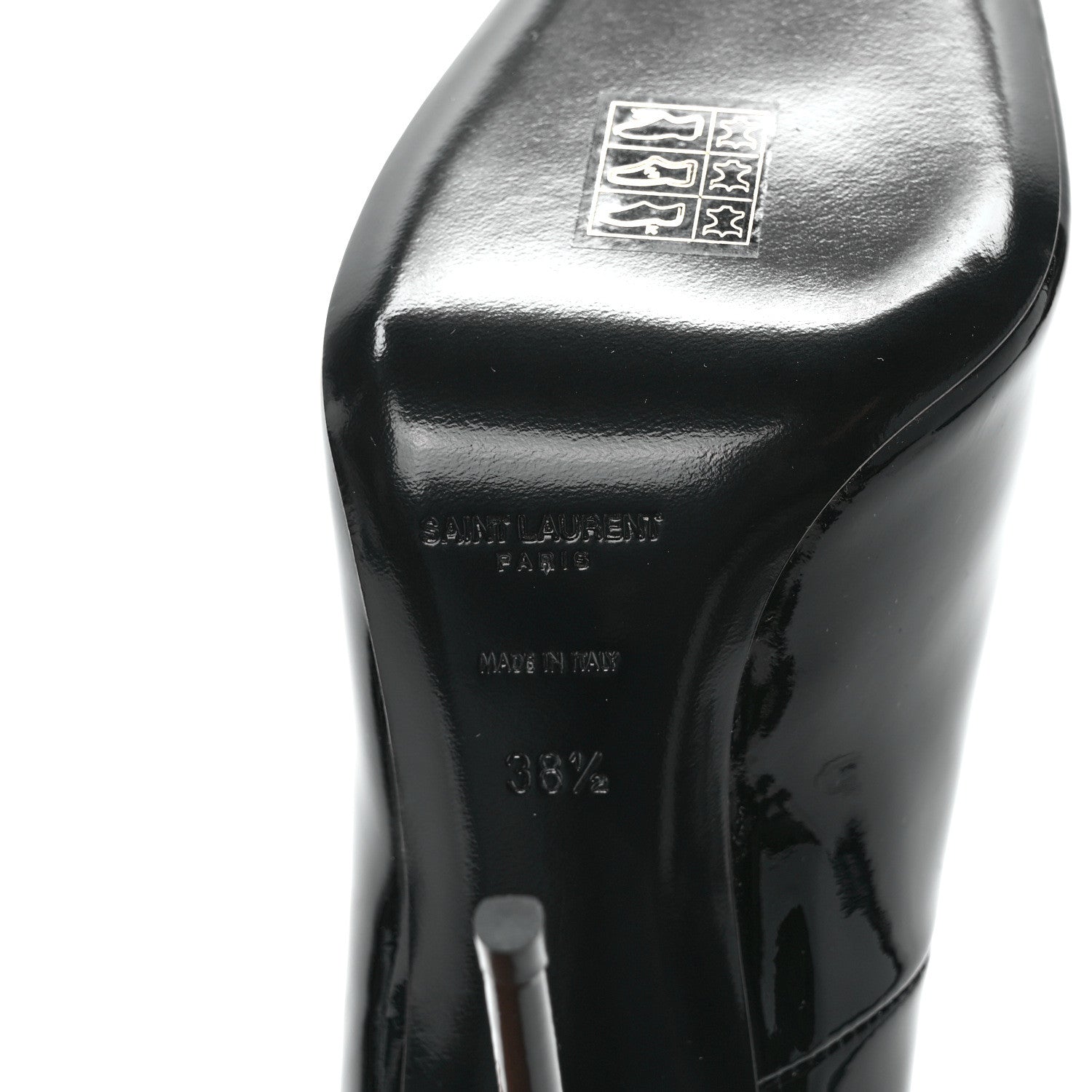 Saint Laurent Patent Calfskin Kayla 110 Pumps 38.5 Black 6 of 9