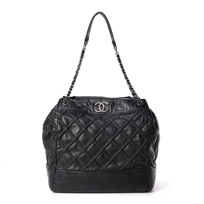 Chanel Lambskin Stitched Accordion Shoulder Bag Black 1 of 17