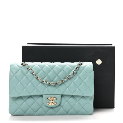 Chanel Caviar Quilted Medium Double Flap Light Blue 11 of 11