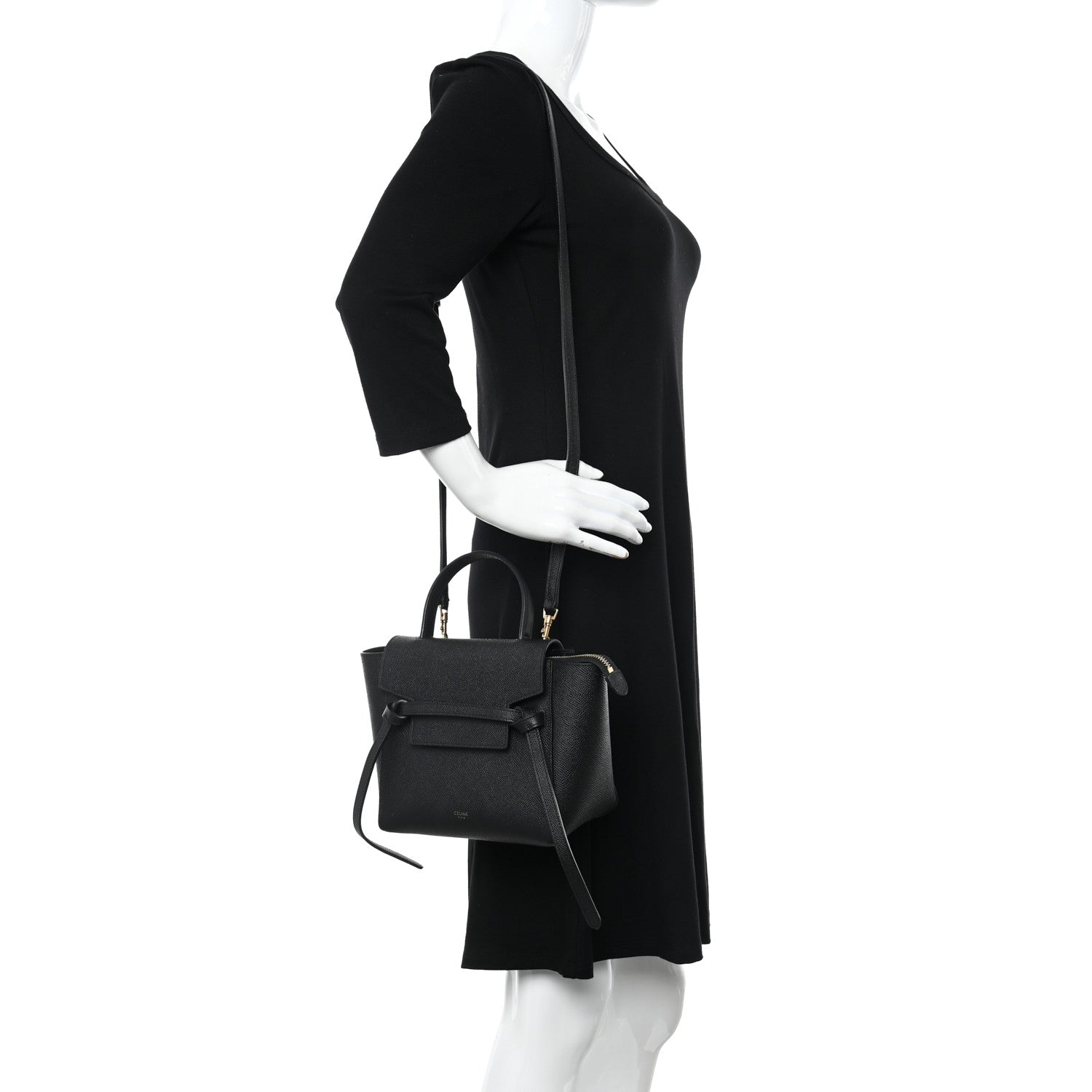 Celine Grained Calfskin Nano Belt Bag Black 2 of 12