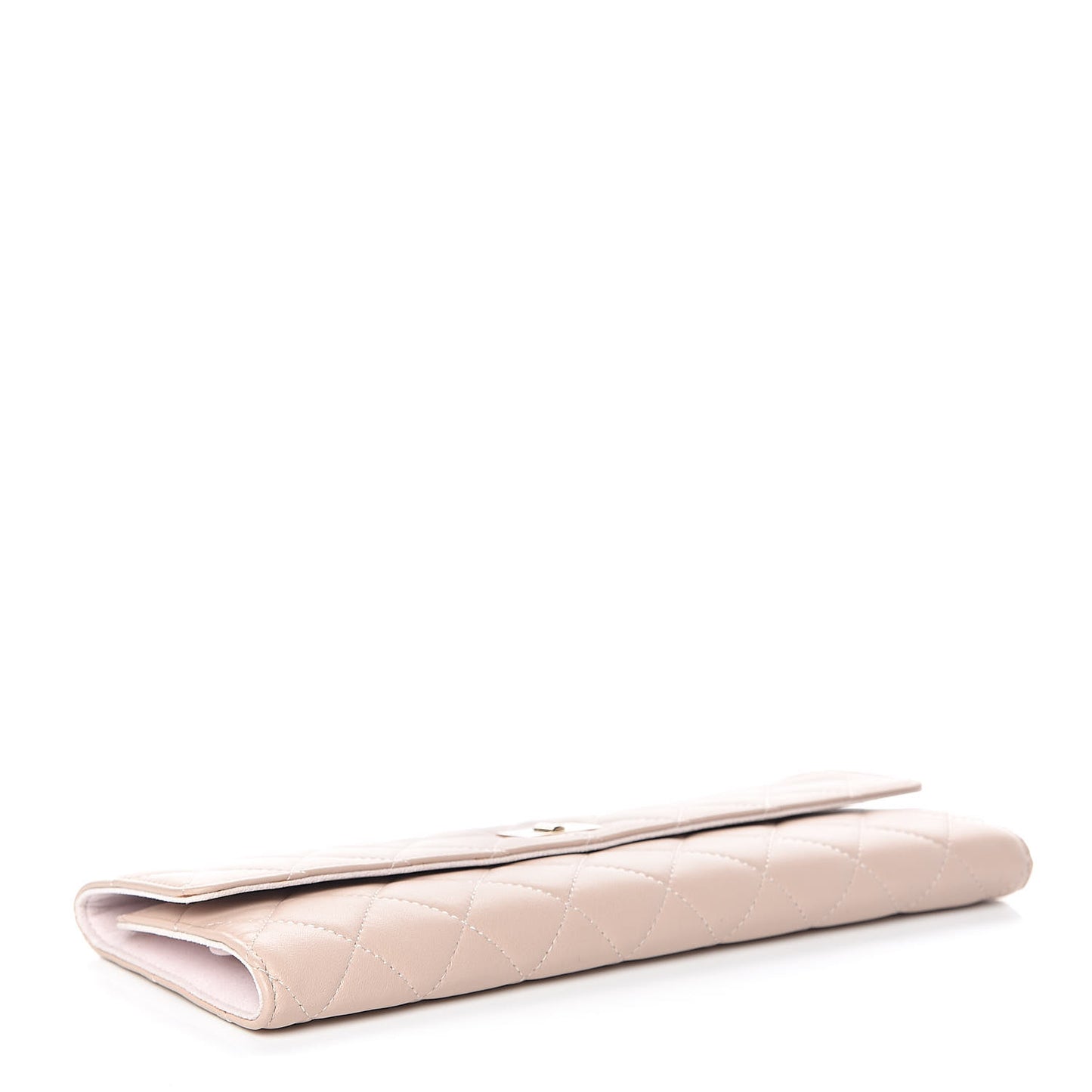Lambskin Quilted Reissue Tri Fold Jewelry Case Light Beige