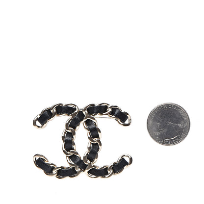 Chanel Lambskin Chain CC Brooch Black Gold 2 of 5