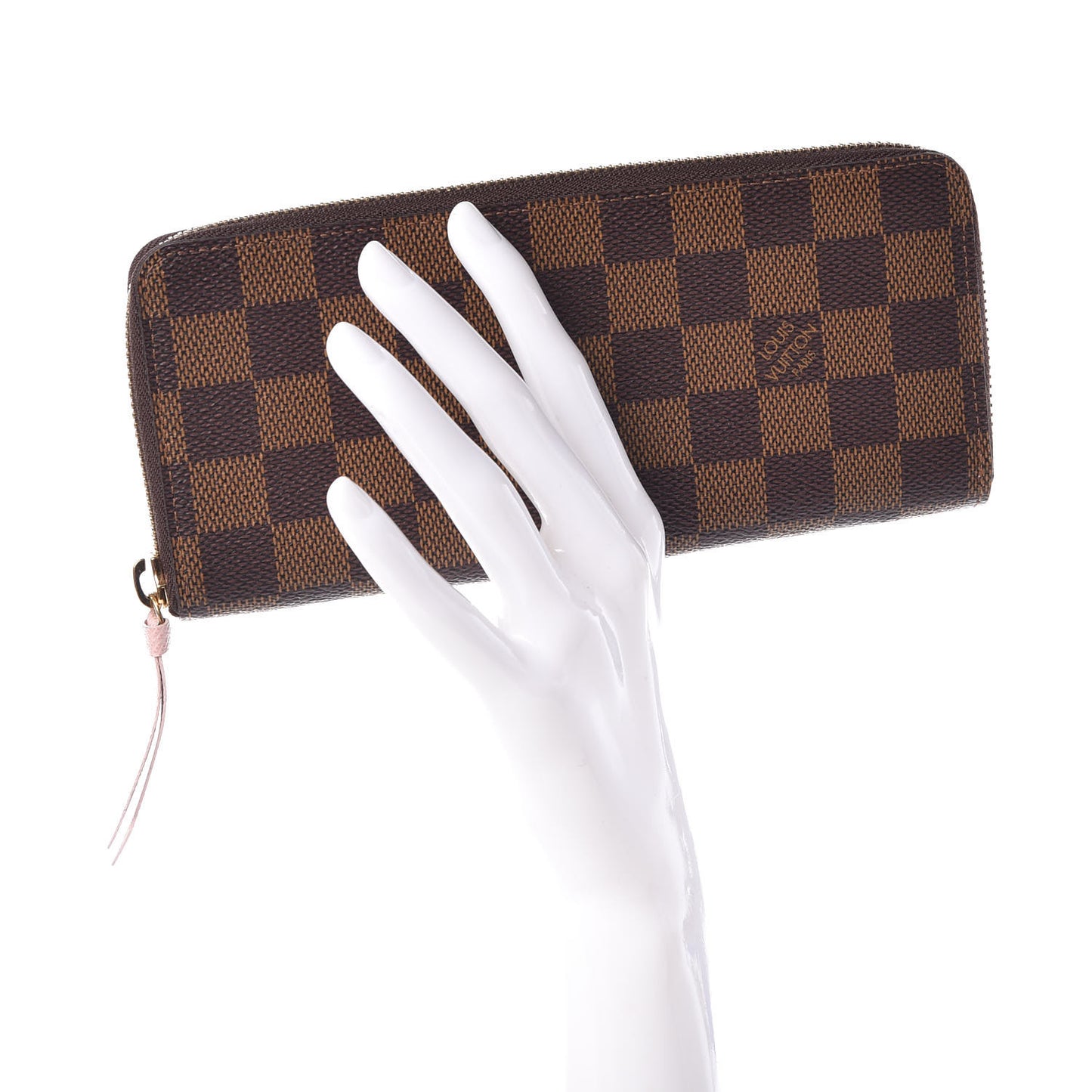 Damier Ebene Clemence Wallet Rose Ballerine