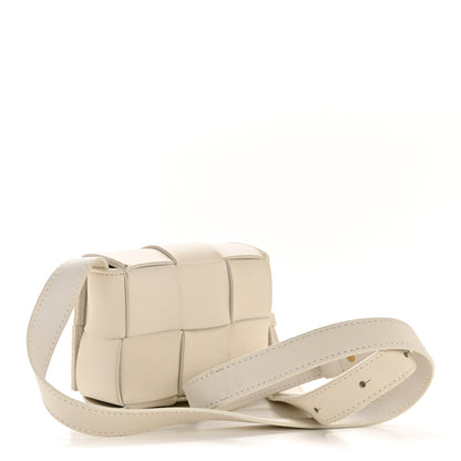 Bottega Veneta Lambskin Maxi Intrecciato Extra Mini Cassette Crossbody Bag White 3 of 11