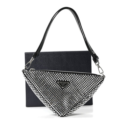 Prada Satin Crystal Triangle Pouch Cristal 11 of 11