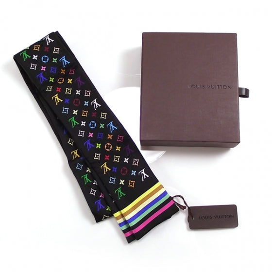 Louis Vuitton Silk Monogram Multicolor Bandeau Black 3 of 7