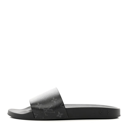 Louis Vuitton Rubber Monogram Eclipse Mens Waterfront Mules 10.5 Black 1 of 9