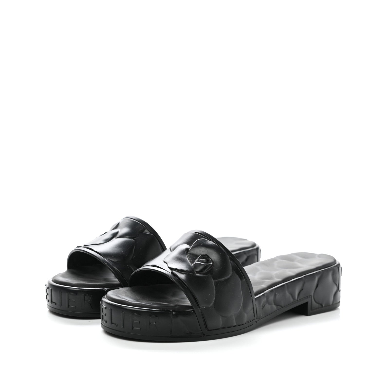 Valentino Garavani Rubber Atelier 03 Rose Edition 25/40mm Platform Slide Sandals 36 Black 3 of 8