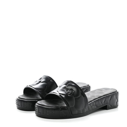 Valentino Garavani Rubber Atelier 03 Rose Edition 25/40mm Platform Slide Sandals 36 Black 3 of 8