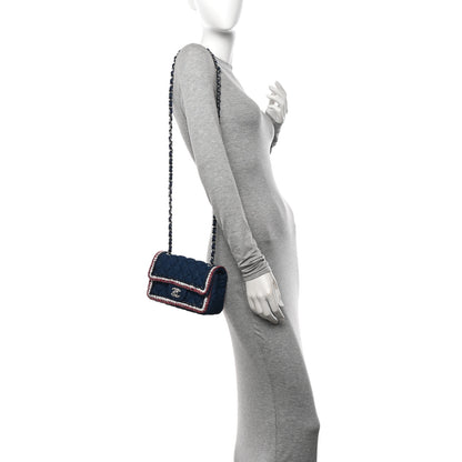 Chanel Denim Braided Mini Rectangular Flap Bag Blue 2 of 11