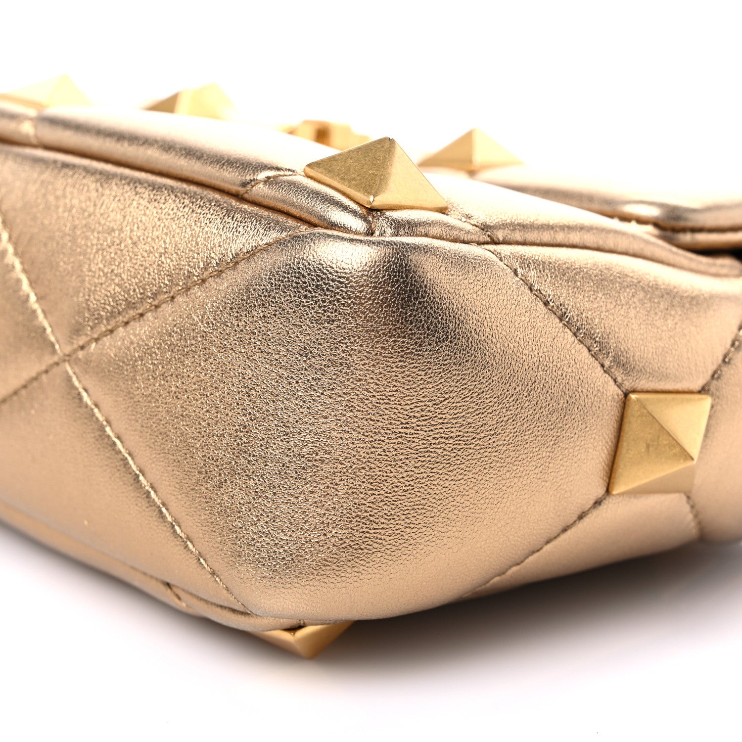 Valentino Garavani Nappa Medium Roman Stud Shoulder Bag Antique Brass 8 of 13