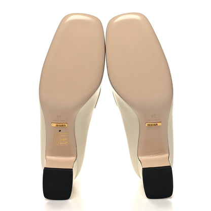 Gucci Malaga Kid Zumi Mid Heel Loafers 39 Vintage White 5 of 9