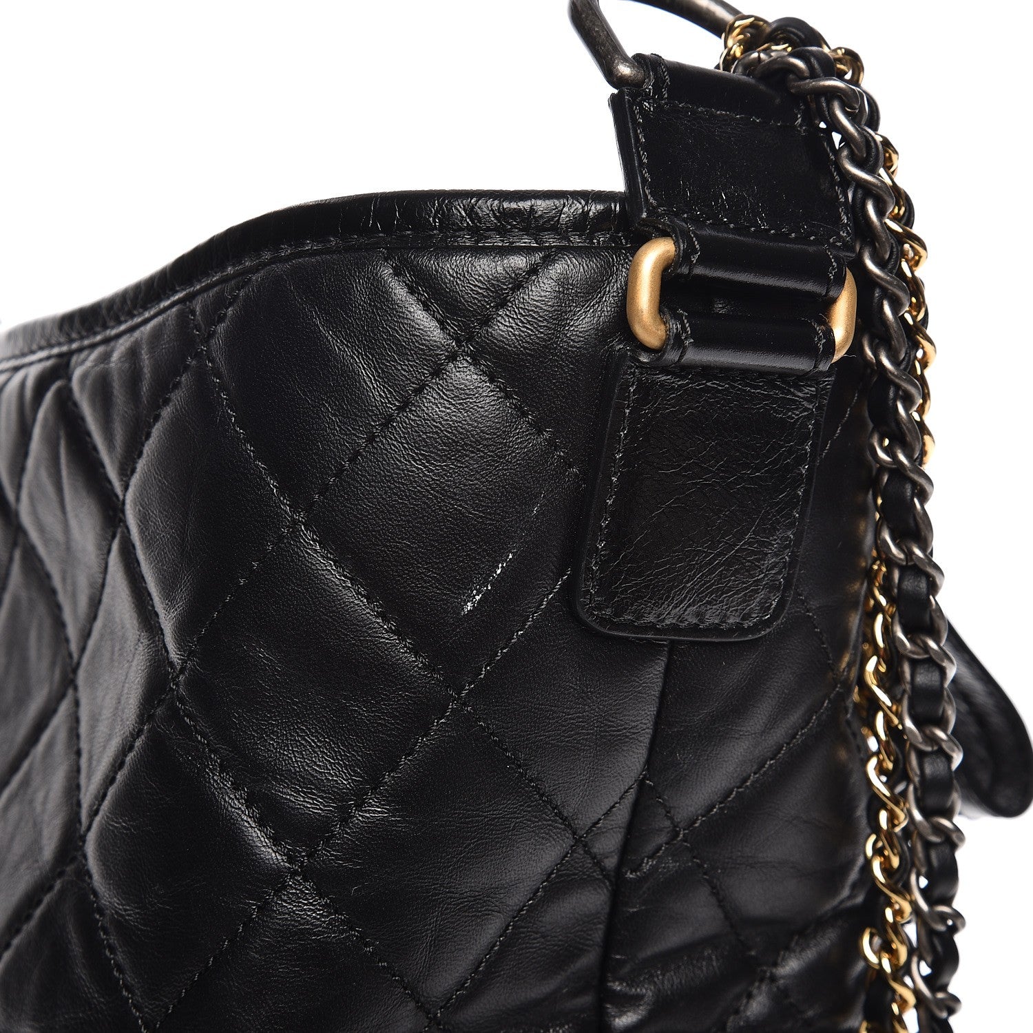 Chanel Aged Calfskin Quilted Large Gabrielle Hobo Black 13 of 13
