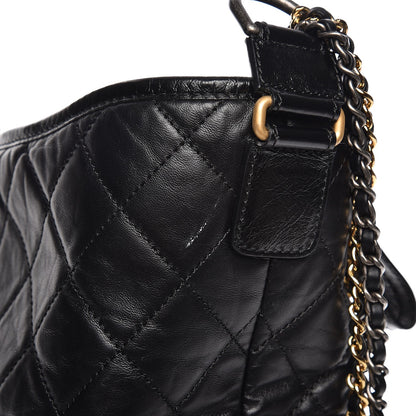 Chanel Aged Calfskin Quilted Large Gabrielle Hobo Black 13 of 13