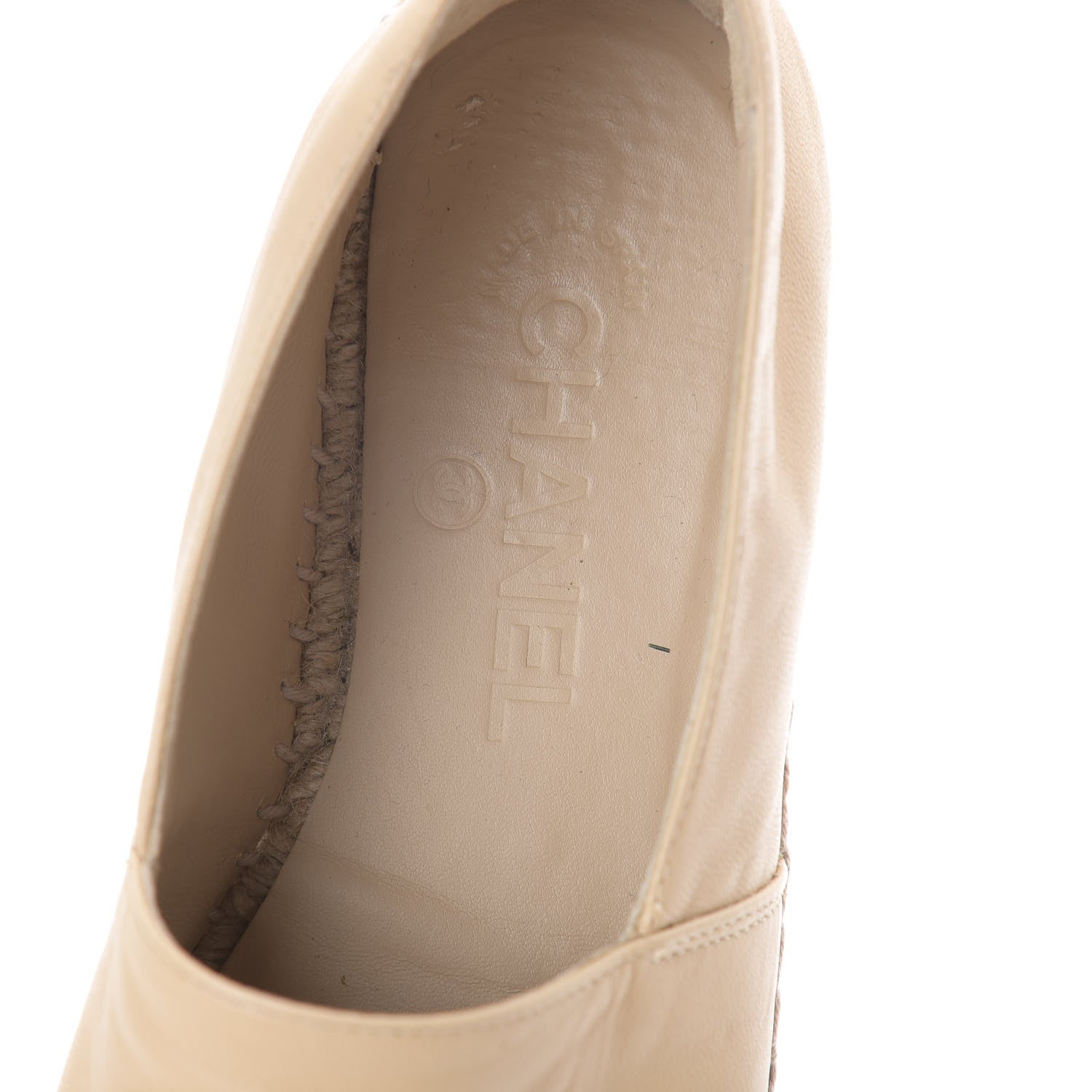 Chanel Lambskin CC Espadrilles 37 Beige Black 5 of 8