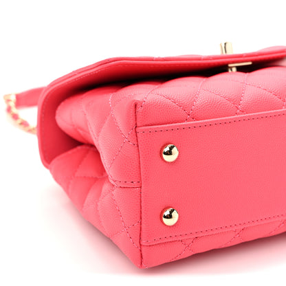 Chanel Caviar Quilted Mini Coco Handle Flap Pink 9 of 11