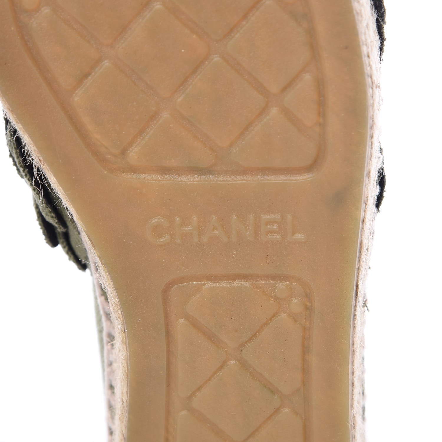 Chanel Fabric Camellia CC Espadrilles 38 Khaki 6 of 10