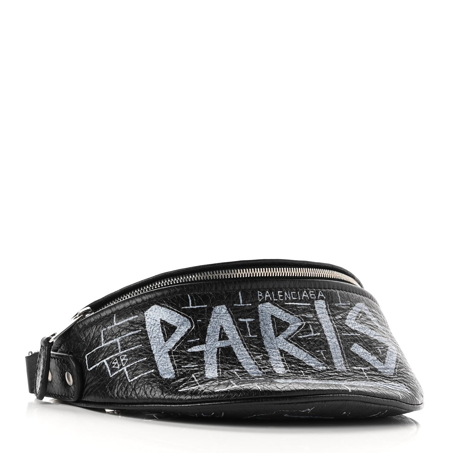Balenciaga Agneau Arena Graffiti All Over XXS Souvenir Belt Bag Black White 4 of 7