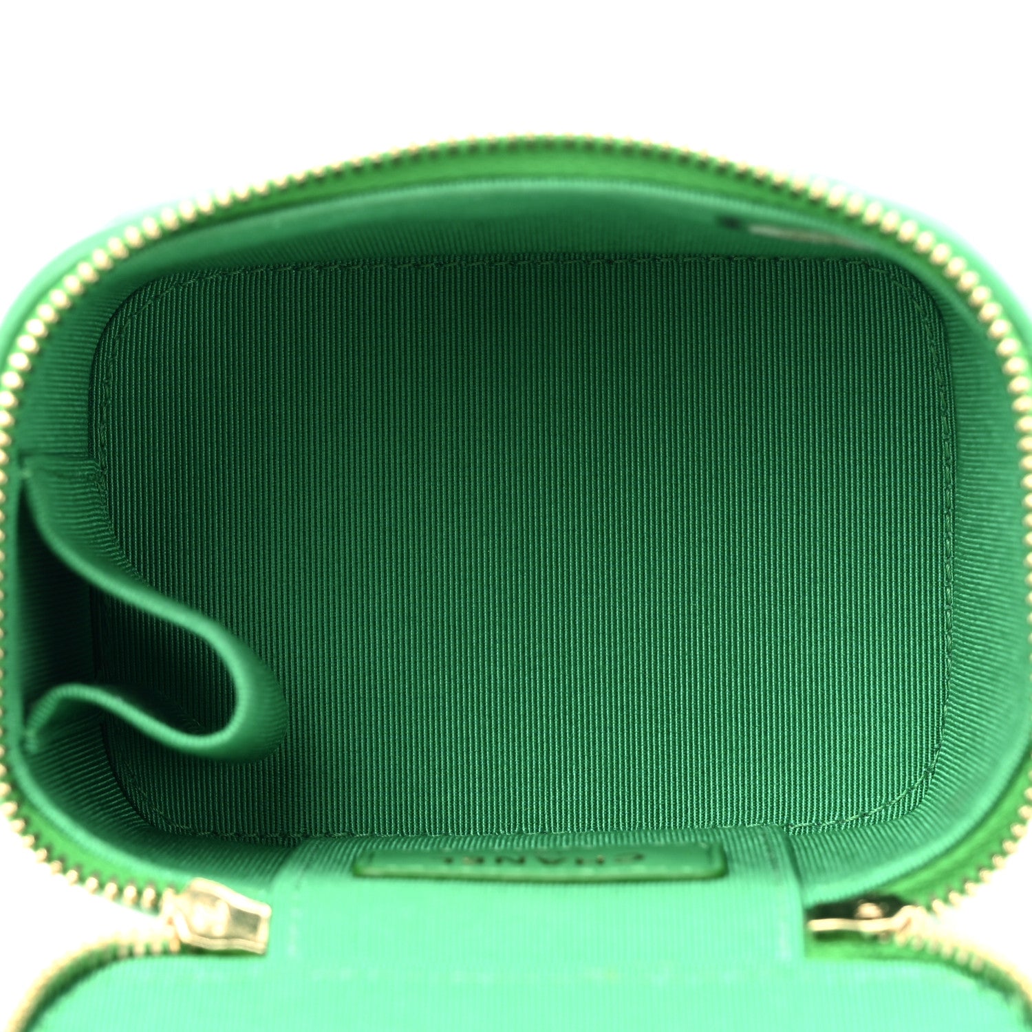 Chanel Lambskin Quilted Mini Vanity Case With Chain Green 9 of 19