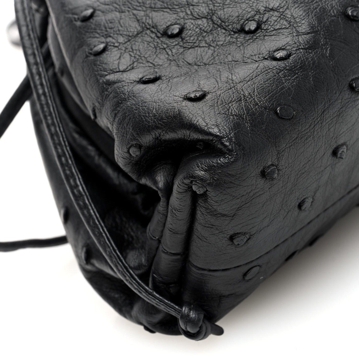 Bottega Veneta Ostrich The Mini Pouch Black 9 of 10