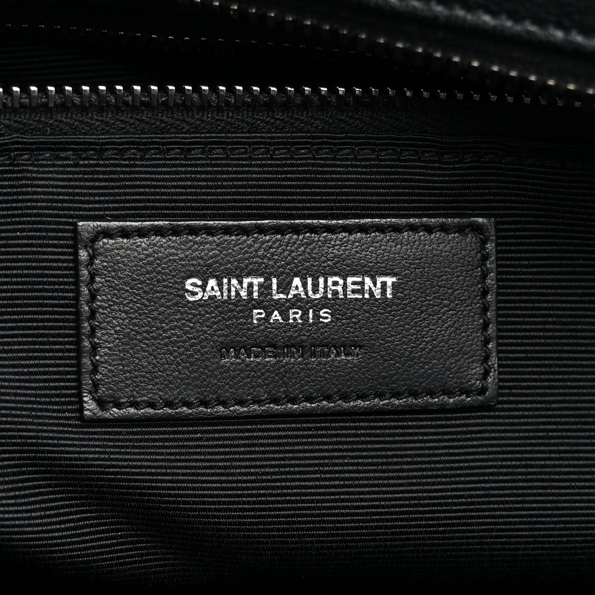 Saint Laurent Sheepskin Matelasse Chevron Large Monogram Shopping Bag Black 6 of 11