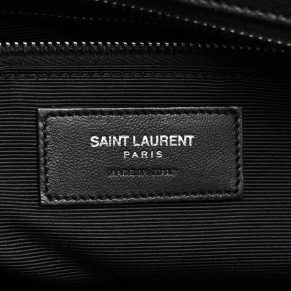 Saint Laurent Sheepskin Matelasse Chevron Large Monogram Shopping Bag Black 6 of 11