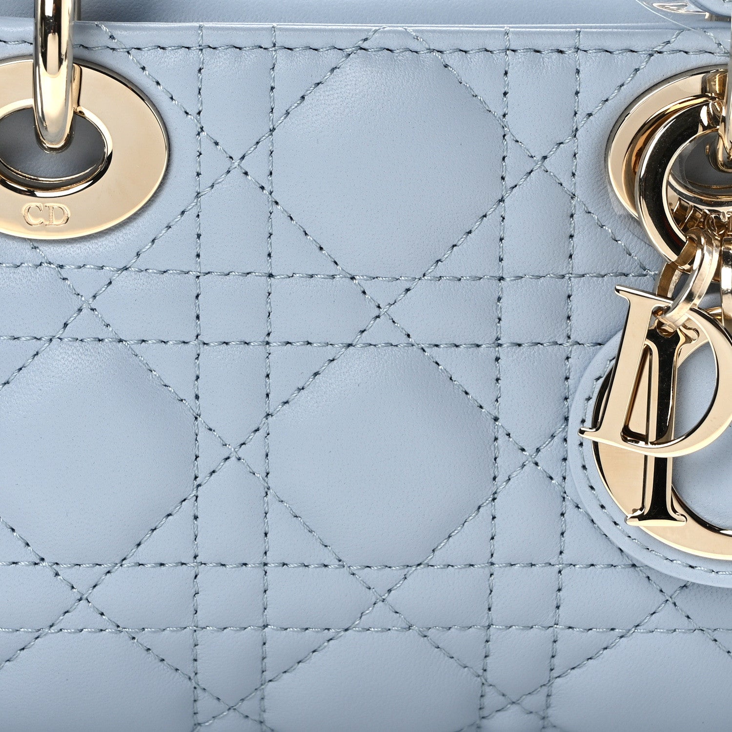 Christian Dior Lambskin Cannage Small Lady D-Joy Light Blue 7 of 10