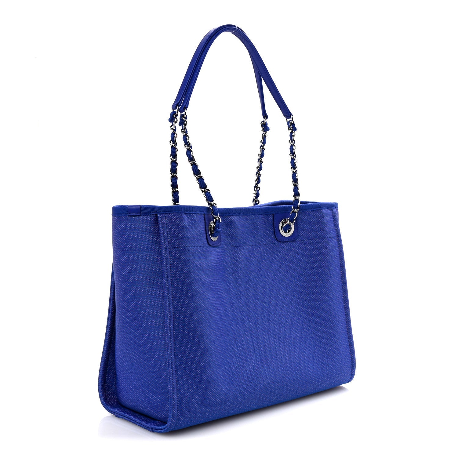 Chanel Mixed Fibers Small Deauville Tote Blue Orange 3 of 10