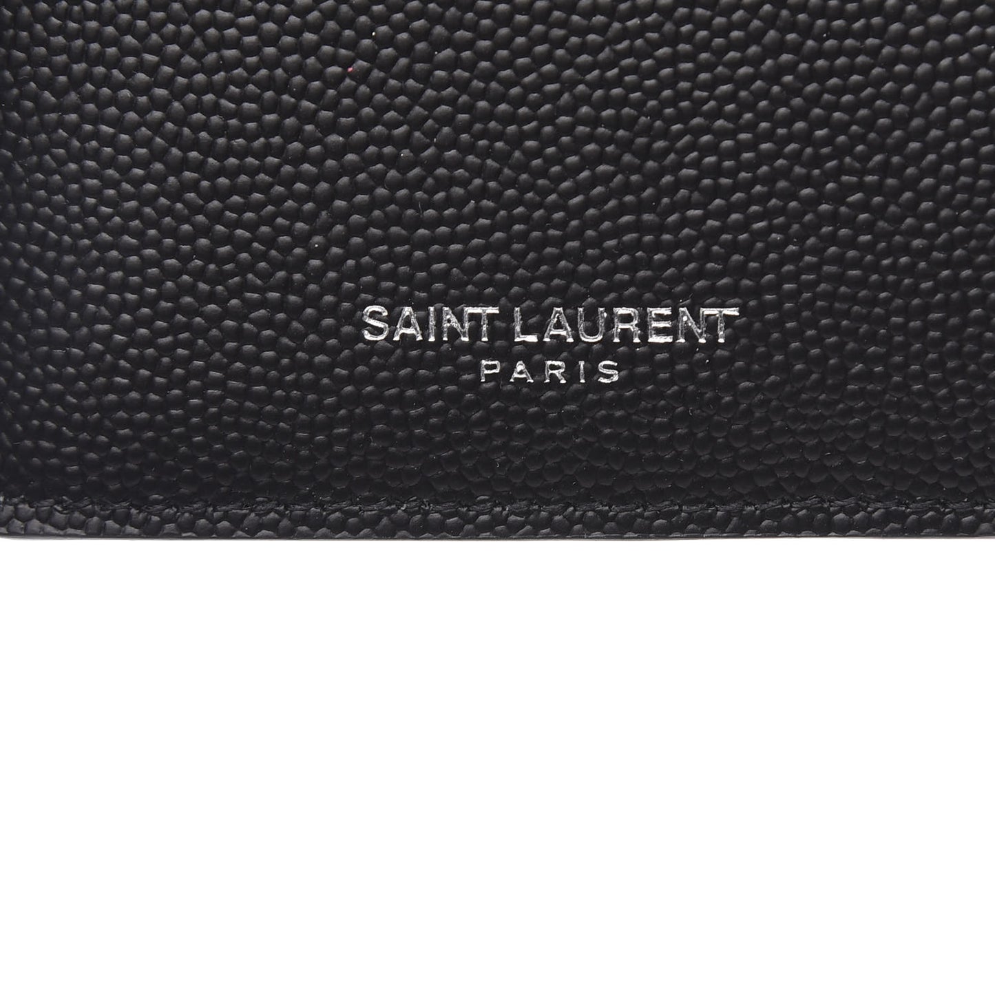 Grained Calfskin 5 Fragments Zip Pouch Card Holder Black