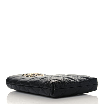 Chanel Caviar Quilted French New Wave Phone Holder With Chain Black 4 of 11