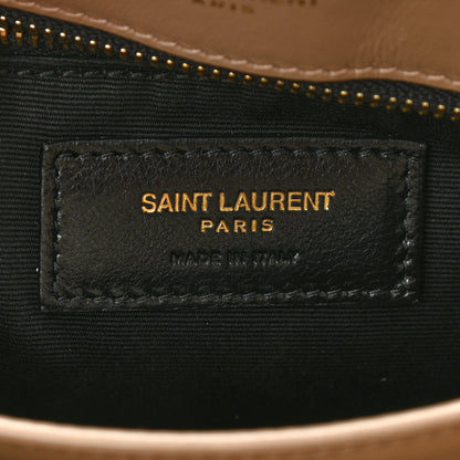 Saint Laurent Calfskin Y Quilted Monogram Toy Loulou Crossbody Bag Latte 7 of 11