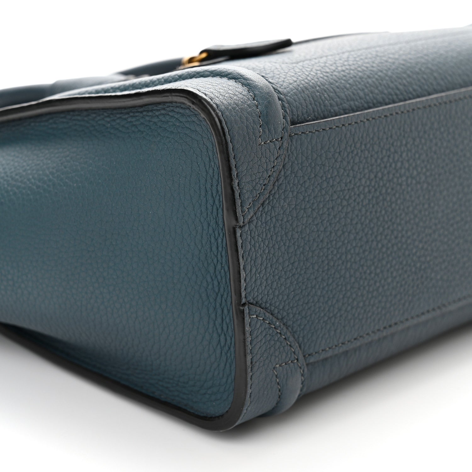 Celine Drummed Calfskin Nano Luggage Blue 6 of 7