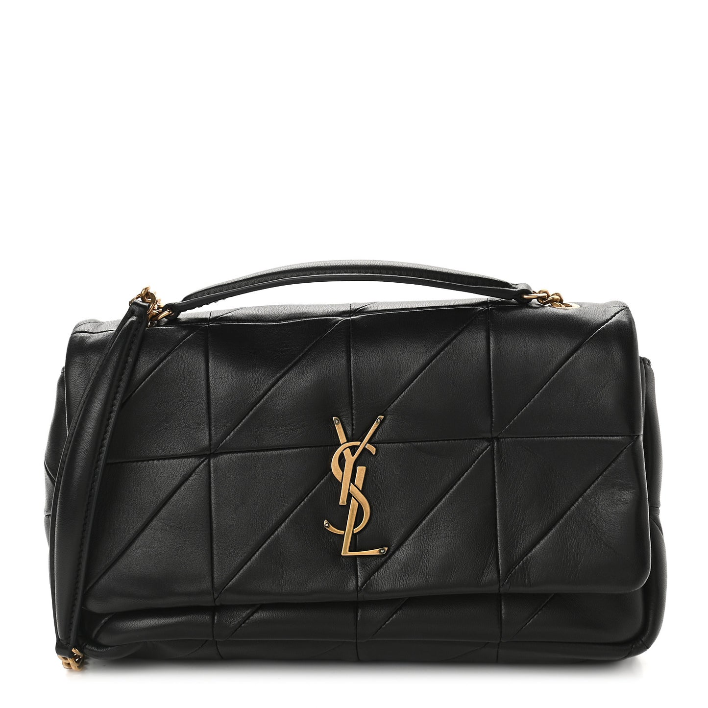 Lambskin Patchwork Monogram Medium Jamie Black