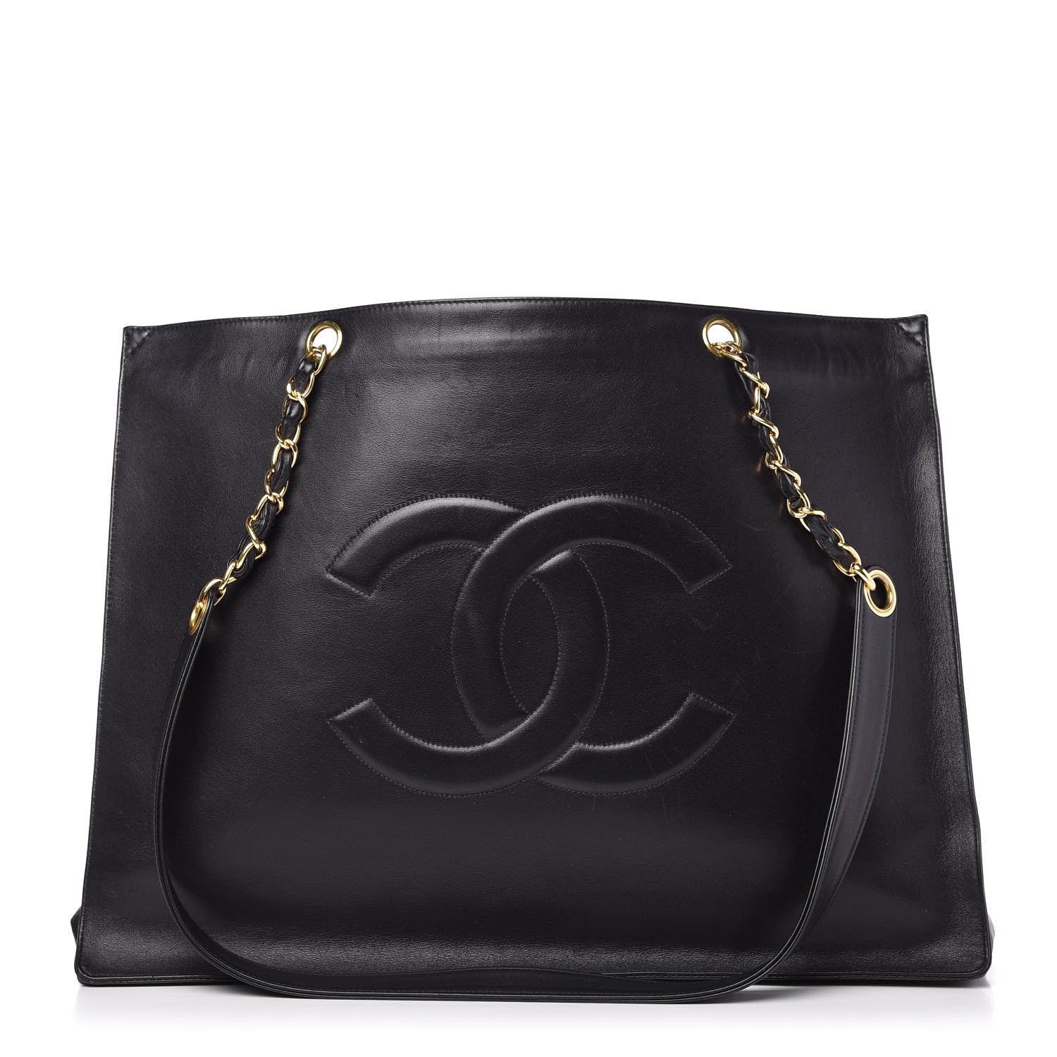 Chanel Lambskin CC Tote Black 1 of 10