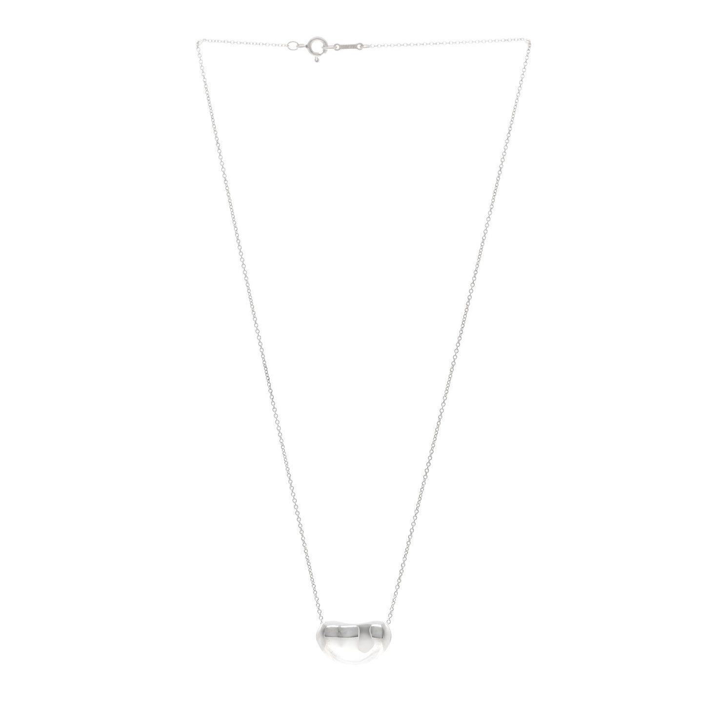 Sterling Silver 19mm Elsa Peretti Bean Pendant Necklace