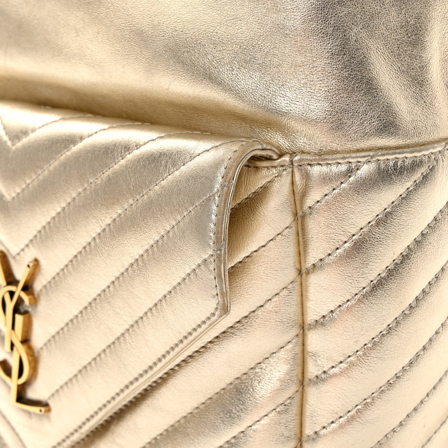 Lambskin Matelasse Monogram Joe Backpack Pale Gold